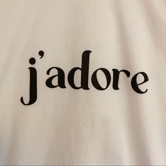 French J’adore Black White Minimalist Graphic Tee - Picture 5 of 7